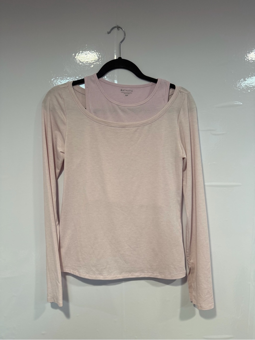 Athleta dual long sleeve tank top purple shirt